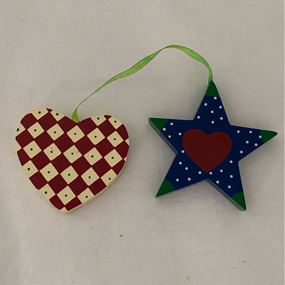 Vintage Wood Ornament Heart Star
Painted Two Sided Holiday year round decor 90s - Picture 3 of 8